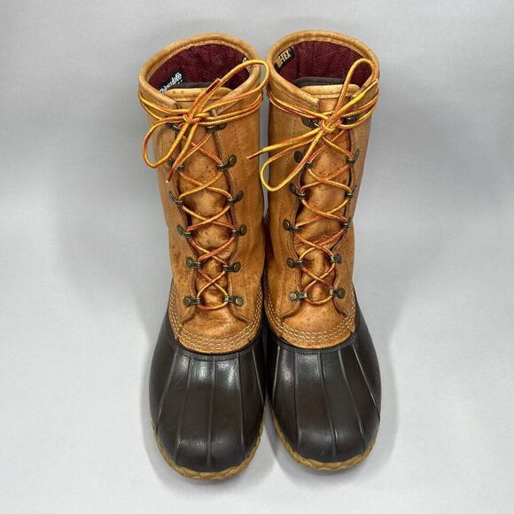 L.L. Bean Men's Size 9 8" Gore-Tex Insulated Brown Leather Bean Boots - Picture 3 of 14